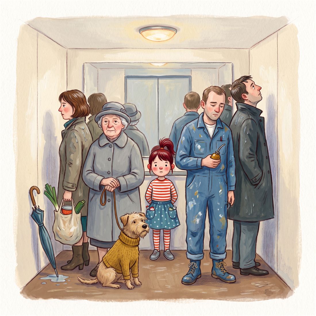 Ilustrace k příběhu Osm pater