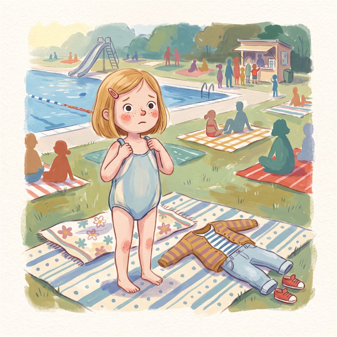 Ilustrace k příběhu Plavky